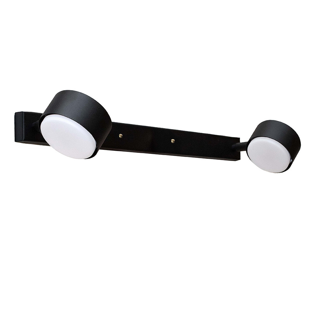 Настінний світильник MSK Electric Copter підсвічування дзеркал на два плафони GX53 NL 80400-2 BK чорний