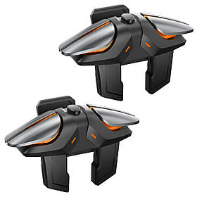 Тригери курки для гри в 6 пальців подвійні JS-61 (без макроса) для телефона pubg пабг пубг мобайл cod Зелений Чорний