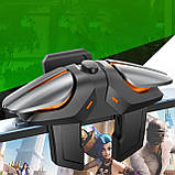 Тригери курки для гри в 6 пальців подвійні JS-61 (без макроса) для телефона pubg пабг пубг мобайл cod Зелений Чорний, фото 2