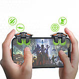 Тригери курки для гри в 6 пальців подвійні JS-61 (без макроса) для телефона pubg пабг пубг мобайл cod Зелений Чорний, фото 4