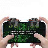Тригери курки для гри в 6 пальців подвійні JS-61 (без макроса) для телефона pubg пабг пубг мобайл cod Зелений Чорний, фото 6