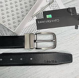 Двосторонній шкіряний ремінь у подарунковій упаковці (453) чорний/синій, фото 5