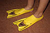 Силіконові дитячі ласти для плавання короткі з відкритою п'ятою. Розмір 30-34. Жовтий колір, фото 4