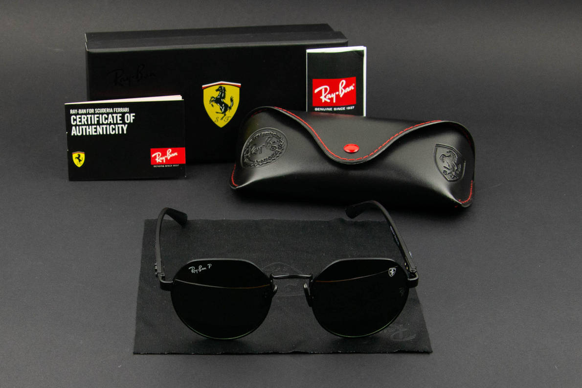 Сонцезахисні окуляри RAY BAN Ferrari поляризаційні UV400 (арт. RB0303-P) зелені лінзи, фото 1