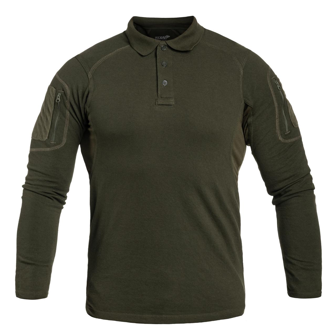 Футболка поло Texar Elite Pro Long Sleeve — Olive 30-ELPS-SH