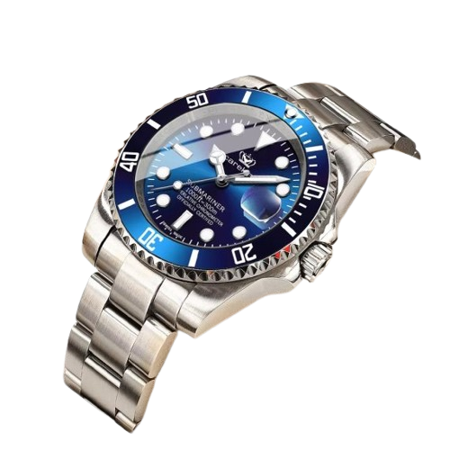 Чоловічий наручний годинник Hemsut Zurich Blue (Сріблястий), фото 1