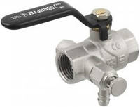 Кран кульовий для води Raftec серії Black Ду15 з дренажем