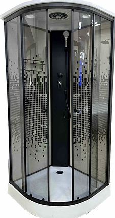 Душовий бокс ARTEX BLT-90-40 90х90х215 см на низькому піддоні без гідромасажу тоноване скло з принтом, фото 1