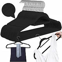 Набір велюрових вішалок для одягу Ruhhy 20 шт 22.5 x 45 x 0.6 см Чорний (22536)