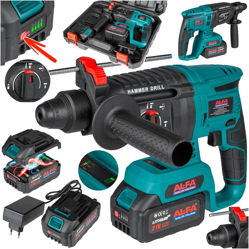 Аккумуляторний перфоратор ALFA ALCRH1-21VBL 26 мм. SDS-plus 2.5Дж.