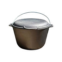 Казан туристичний KZ4 чавунний з кришкою-сковорідкою 10 л