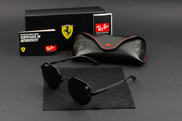 Сонцезахисні окуляри RAY BAN Ferrari поляризаційні UV400 (арт. RB0303-P) чорний, фото 4