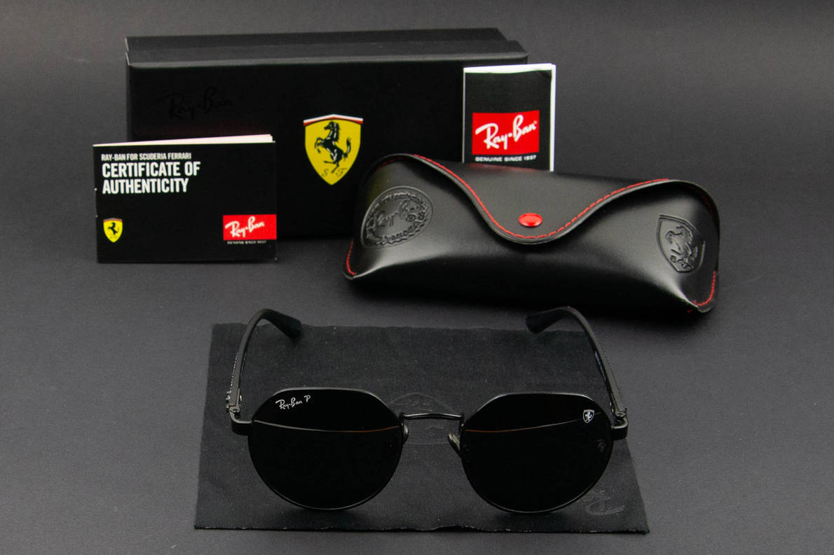 Сонцезахисні окуляри RAY BAN Ferrari поляризаційні UV400 (арт. RB0303-P) чорний, фото 1