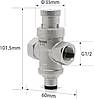 Латунний регулятор тиску води Vancoco 1/2 дюйма DN15, регулятор тиску води, латунний редукційний клапан, фото 3