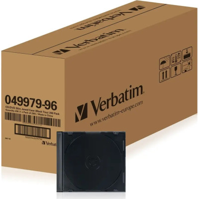 Бокс для диска CD/DVD Slimcase Black 200шт Verbatim (49979), фото 1