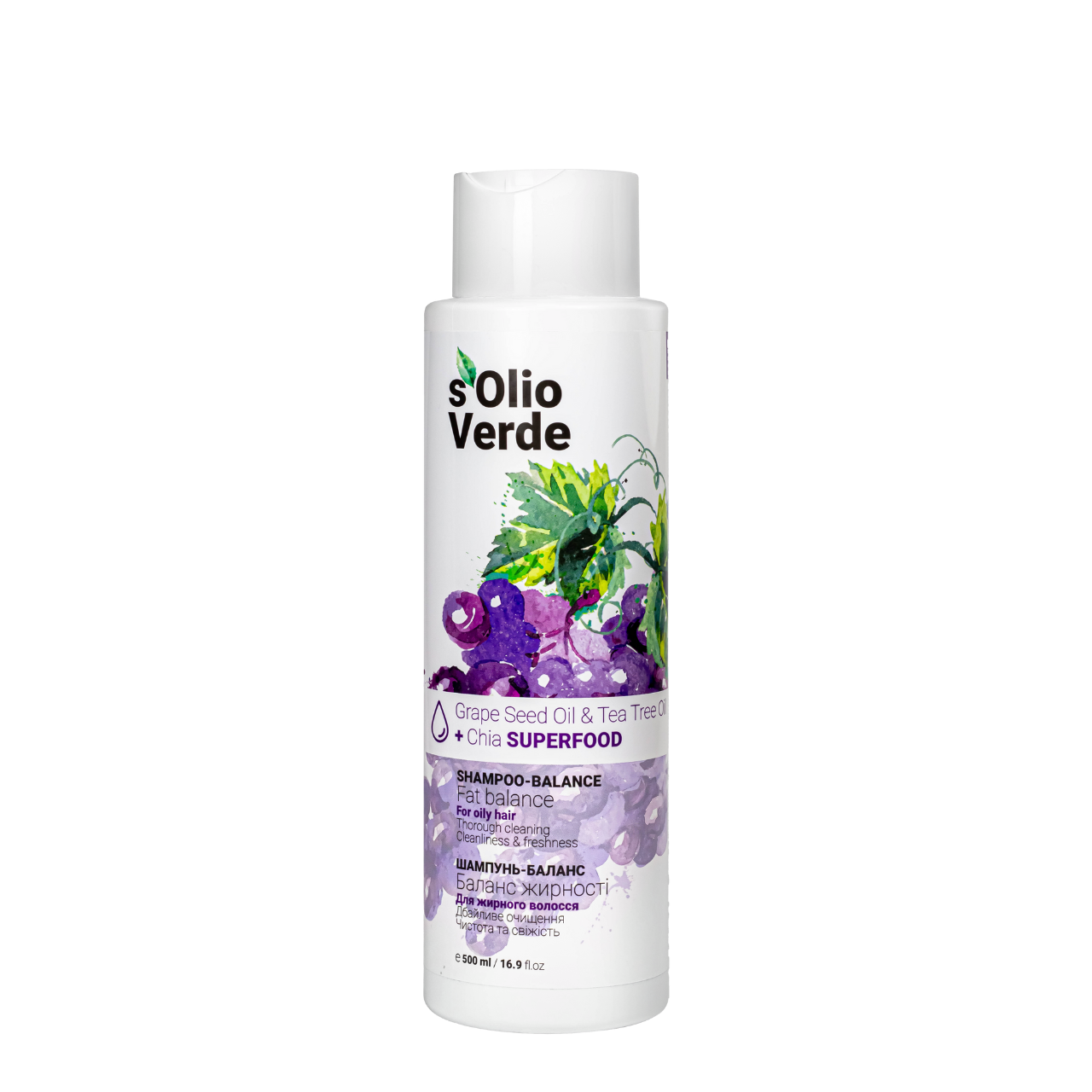 Шампунь для жирного волосся S'Olio Verde Grape Seed Oil 500 мл