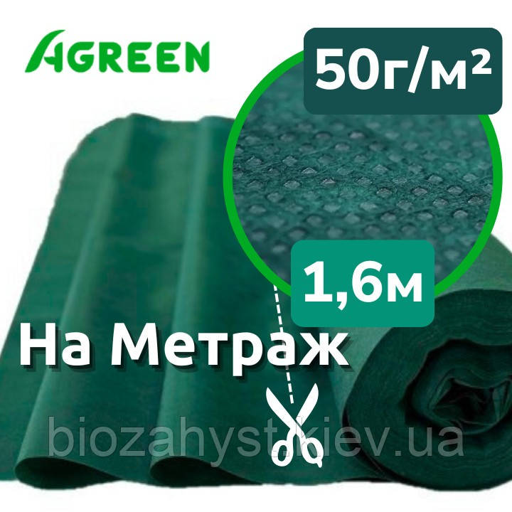 50 г/кв.м Агроволокно Темно-Зелене 1,6 м Agreen, за метр пог. | Агроволокно для Мульчування