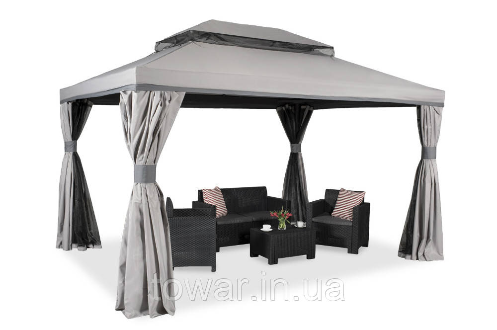 Садовий павільйон із москітною сіткою та шторами Valencia 3x4 м/12 (м2) PREMIUM