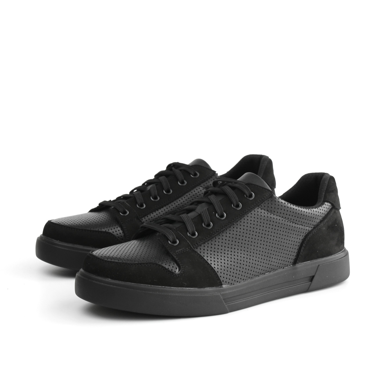Чоловічі літні кросівки чорна шкіра з перфорацією дихаюче взуття повсякденне Rosso Avangard Nice Black Perf, фото 1