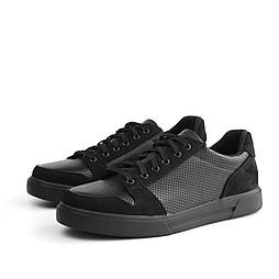 Чоловічі літні кросівки чорна шкіра з перфорацією дихаюче взуття повсякденне Rosso Avangard Nice Black Perf