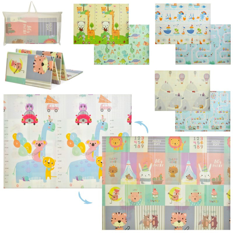 Килимок-мат MR 1316-3, 150-200 см, 8 мм, XPE, двосторонній, 4 різновиди, фото 1