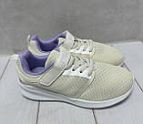 Літні тканинні дитячі кросівки Stilli для дівчинки бежеві 32-37, фото 4