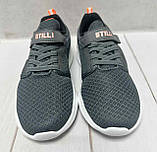 Літні тканинні дитячі кросівки Stilli для хлопчика сірі 32, фото 4