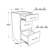 Нижній модуль для кухні Еверест Еко Ламінована ДСП 400 мм Нижня шафа на кухню з 3-ма висувними ящиками, фото 8