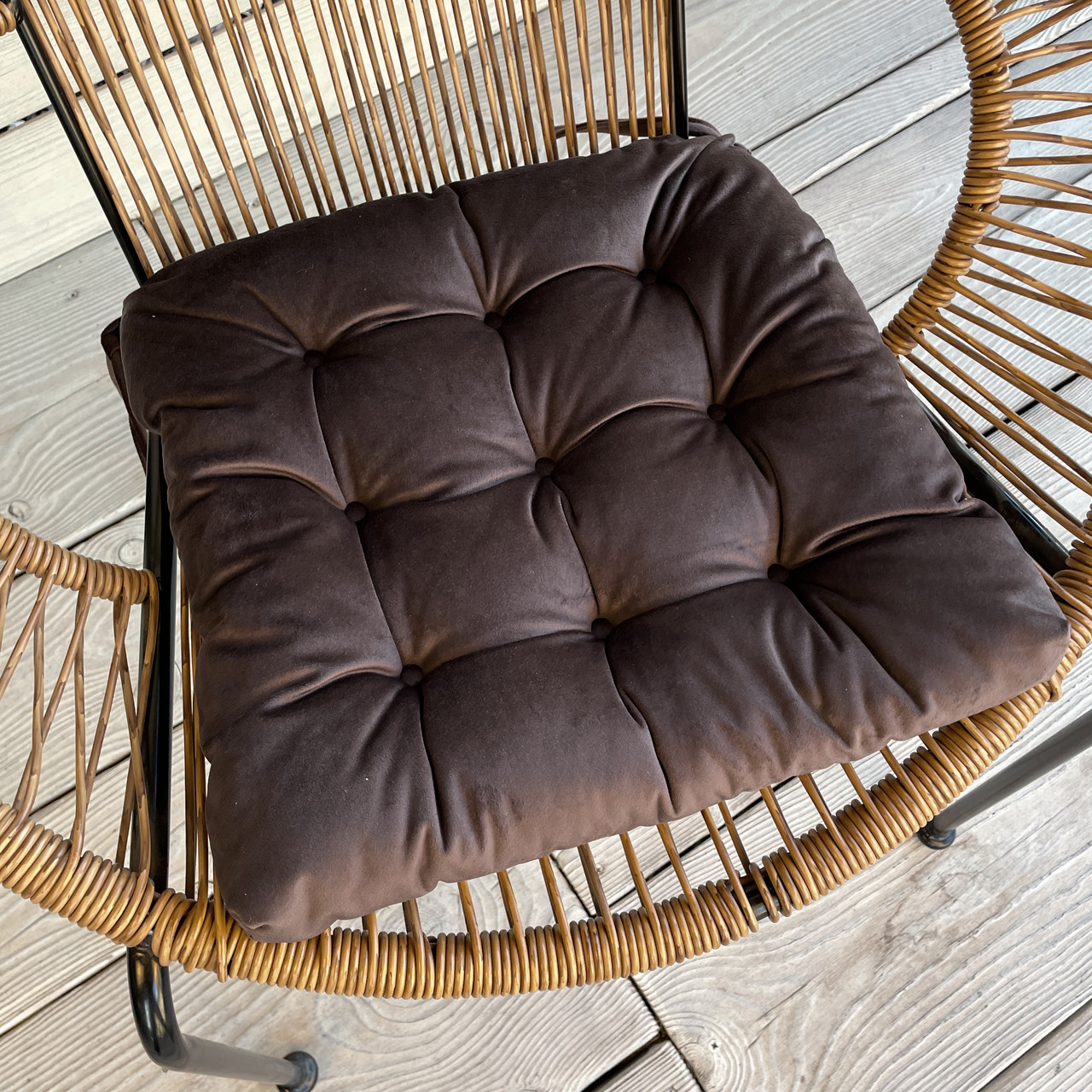 Подушка для стільців (40x40х5 см) Decorator Velour колір венге 84-120, фото 1