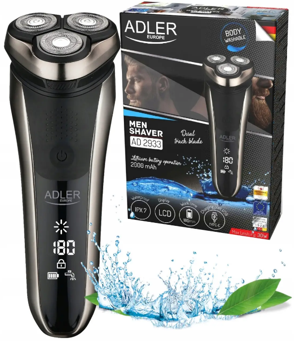 Чоловіча роторна бритва з плавальною головкою Adler AD 2933 (Польща)
