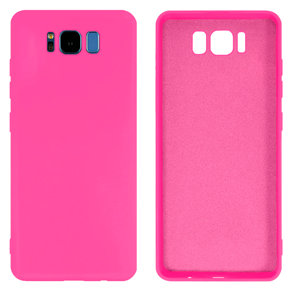 Чохол Silicone case Camera Protective для Samsung S8 Plus (21) яскраво рожевий Shiny Pink