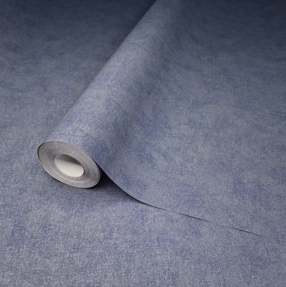 Шпалери вінілові 10.05 × 1.06 м Marburg 32376, сині, однотонні для коридору, спальні, вітальні, фото 1