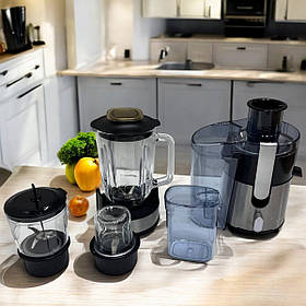 Універсальна соковижималка 3000 Вт Zepline 4в1 з кавомолкою подрібнювачем і блендером на 2 швидкості