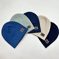 Трикотажна шапочка одинарна для хлопчика із рубчика «Adidas 2», ОПТ
