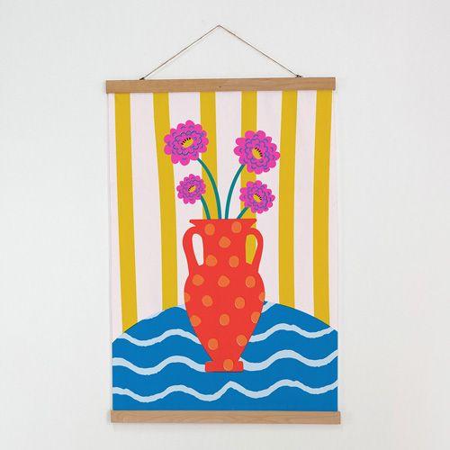 Постер тканинний на стіну Ваза з квітами 60х93 см, фото 1