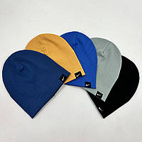 Трикотажна шапочка одинарна для хлопчика із рубчика «Nike 2», ОПТ