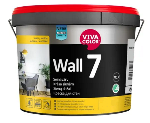 Фарба для стін VIVACOLOR Wall 7 шовковисто-матова прозора база (С), 0,9л, фото 1