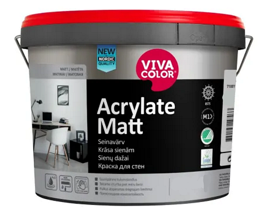 VIVACOLOR Acrylate Matt, зносостійка глибокоматова фарба для стін VIVACOLOR, фото 1