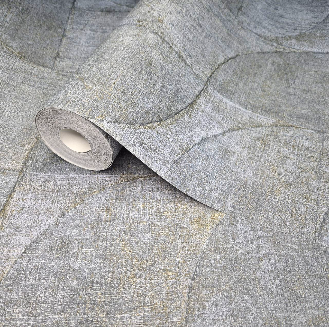 Шпалери вінілові 10.05 × 1.06 м Marburg 32870, сірі, абстрактний малюнок для спальні, вітальні, кабінету, передпокою, фото 1