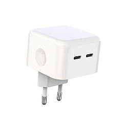 Мережевий зарядний пристрій XO L102 35W 2хUSB-C White (L102.white)