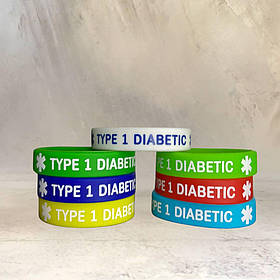 Силіконовий ID-браслет TYPE 1 DIABETIC дитячий