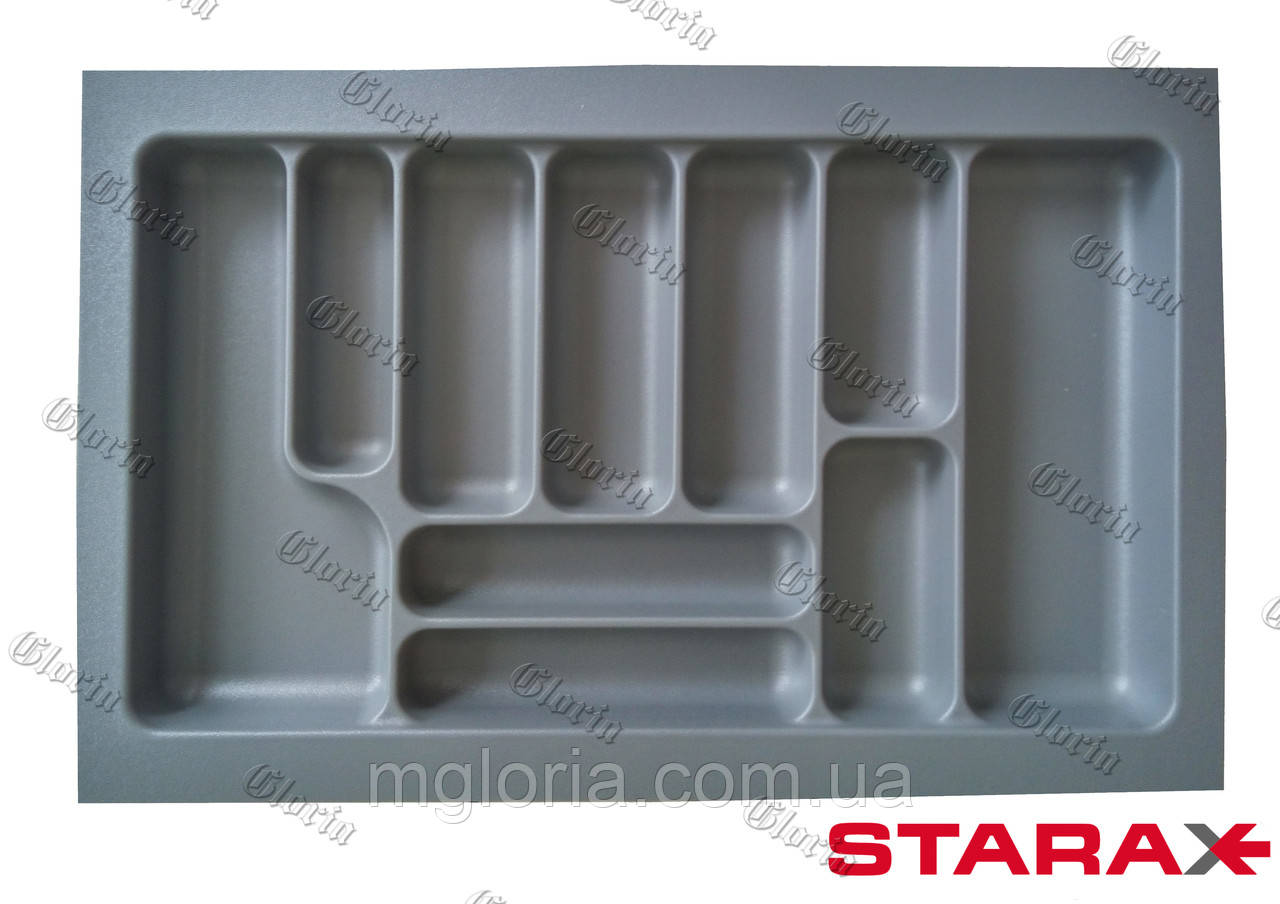 Лоток для столового приладдя Starax сірий S-2289-GР 800 мм