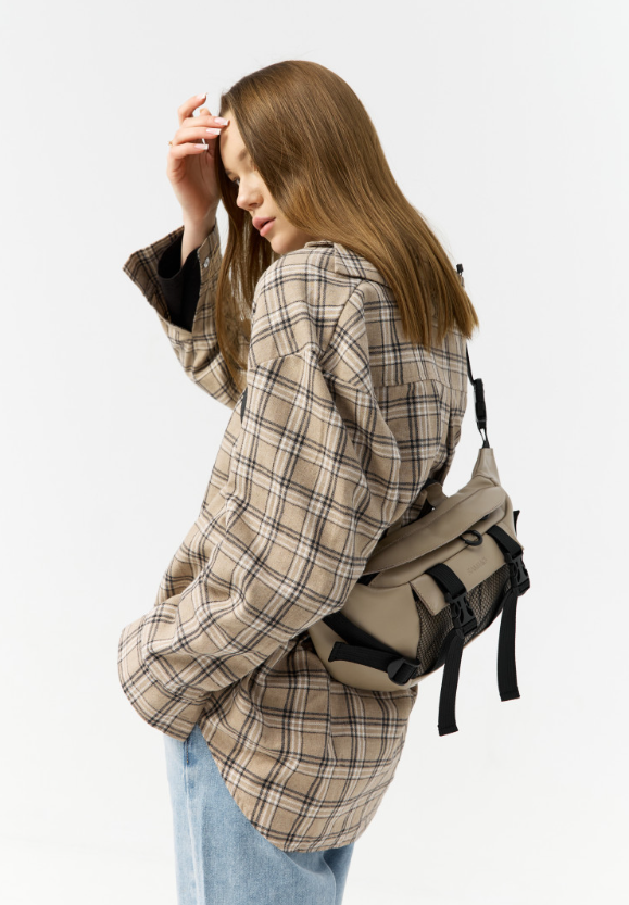 Повсякденна молодіжна стильна сумка шкіряна бананка великого розміру з безліччю кишень для дівчат, фото 1