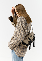 Повсякденна молодіжна стильна сумка шкіряна бананка великого розміру з безліччю кишень для дівчат