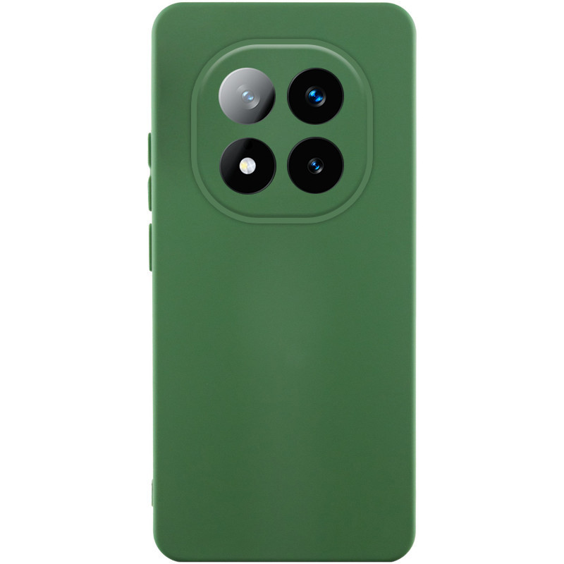 Чохол GETMAN Liquid Silk Full Camera для Xiaomi Redmi Note 14 Pro 5G | TPU + Мікрофібра Зелений / Dark green