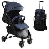 Дитяча прогулянкова коляска (рама алюмінієва, футкавер, телескопічна ручка) JOY Vittoria 83270 Джинс, фото 2