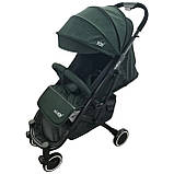 Дитяча прогулянкова коляска (рама алюмінієва, телескопічна ручка) JOY Vittoria 30883 Темно-зелений льон, фото 7