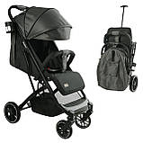 Коляска прогулянкова дитяча (футкавер, підсклянник, телескопічна ручка) JOY Fabiana FB-76619 Темно-сірий, фото 2