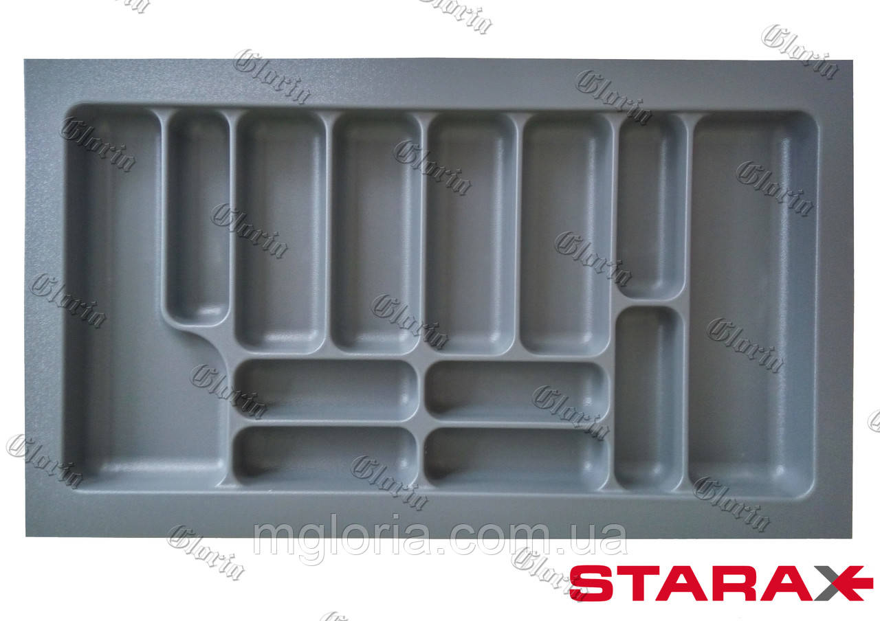 Лоток для столового приладдя Starax сірий S-2290-GР 900 мм