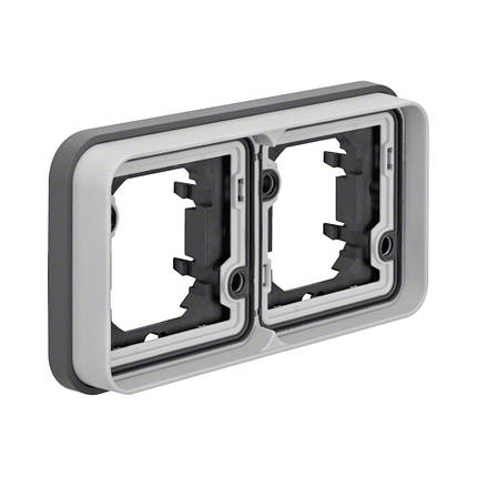 Рамка 2Х для в/у, горизонтальна, сіра, W.1 13293505 13293505, фото 1